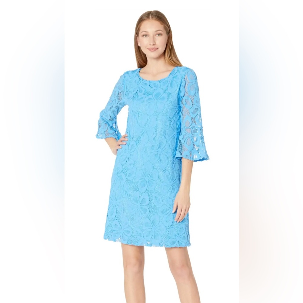 Lilly Pulitzer lace blue Ophelia dress size L like new!